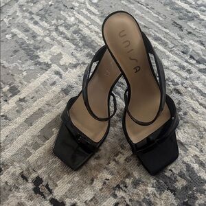 Unisa Black Strappy Heels